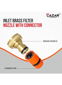 CAZAR CAZAR High Pressure Washer Water Filter Connection Accessory 34 Inlet Brass Nozzle Nipple with Plastic Quick Connector Suitable for Ballorex Starq Gaocheng JPT Bosch ResQtech 1  - Image 2