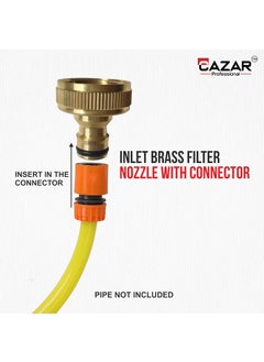 CAZAR CAZAR High Pressure Washer Water Filter Connection Accessory 34 Inlet Brass Nozzle Nipple with Plastic Quick Connector Suitable for Ballorex Starq Gaocheng JPT Bosch ResQtech 1  - Image 3