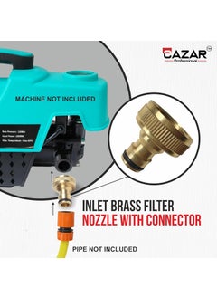 CAZAR CAZAR High Pressure Washer Water Filter Connection Accessory 34 Inlet Brass Nozzle Nipple with Plastic Quick Connector Suitable for Ballorex Starq Gaocheng JPT Bosch ResQtech 1  - Image 4