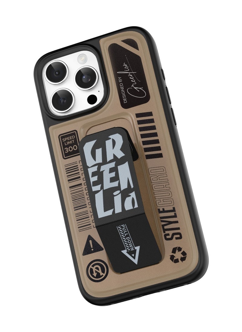 GREEN LION - iPhone 16 Pro Grip Pro Magsafe Case / Grip and Stand / Shock Absorption / Comfortable Grip /Strong Magnets / Anti Scratch / Stylish Back Cover - Desert Titanium - Image 1