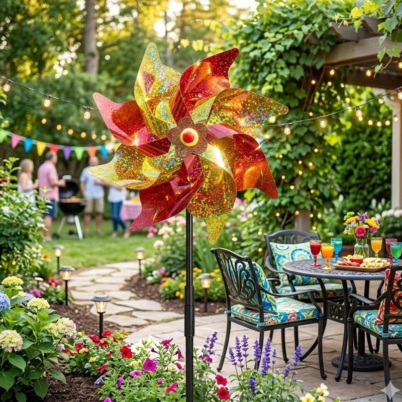 Bird Repellent Windmill Laser Lawn Decor Pinwheel Garden Yard Rotating Laser Windmill Farm Protection Garden Decor Supplies - Image 4