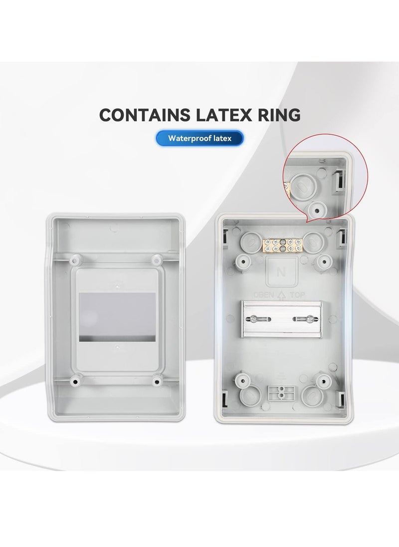 4 Way Power Distribution Box with Bus Bars and Din Rail, Waterproof IP66 for Miniature Circuit Breaker MCB, Suitable for Indoor and Outdoor Use  - Image 5