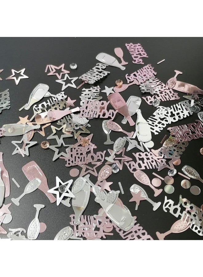 EMAAN Happy Birthday Confetti Rose Gold and Silver Metal Foil Birthday Colorful Sequins, Party Table Scatter Decoration Exquisite Birthday Party (Rose Gold Silver) - Image 4
