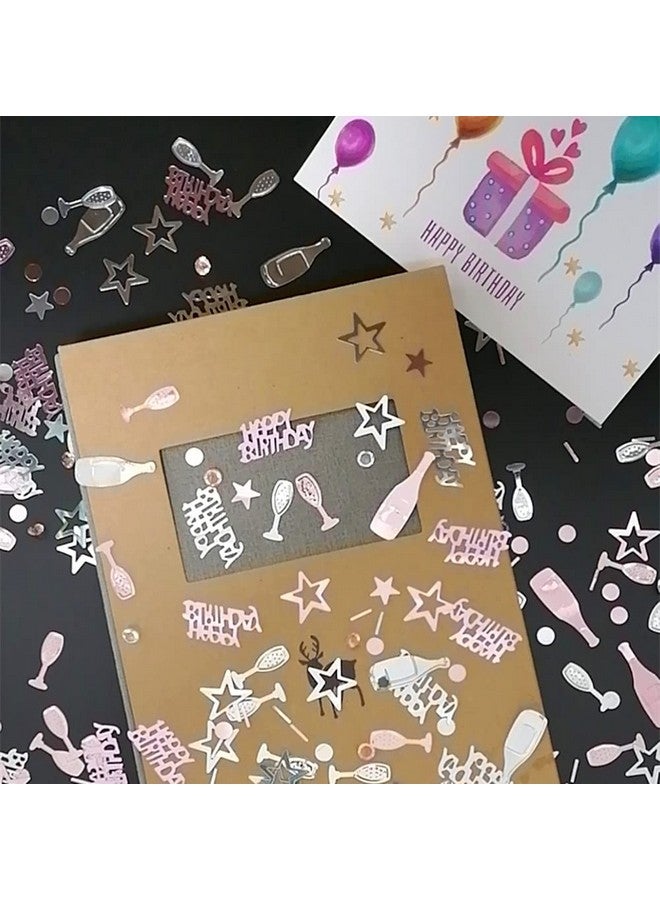 EMAAN Happy Birthday Confetti Rose Gold and Silver Metal Foil Birthday Colorful Sequins, Party Table Scatter Decoration Exquisite Birthday Party (Rose Gold Silver) - Image 2