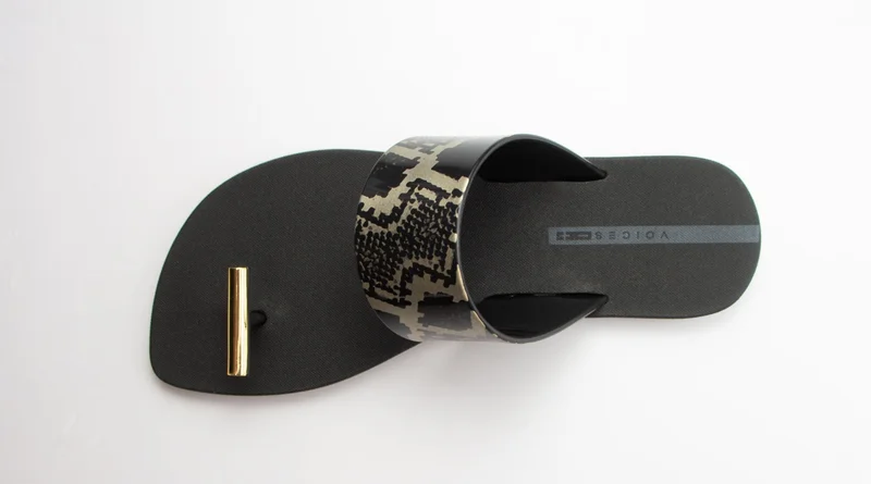 Voices Voices Women'S Flip Flops, Look Minimal Animal Me - 005.00014, Color - Black