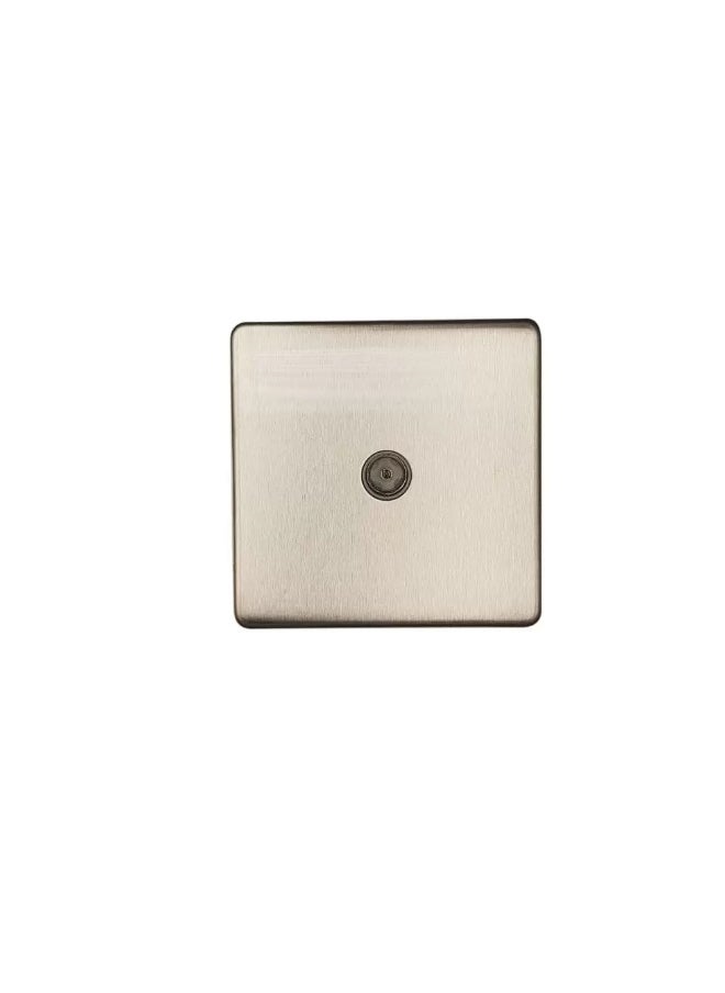 FYM FYM 1 Gang Non-Isolated Co-Axial Socket (3 x 3 inches) Brushed Steel, 3.5mm Ultra Slim Metal Front Plate Coated with a Scratch Resistance Lacquer Finish, Durable & High Quality 