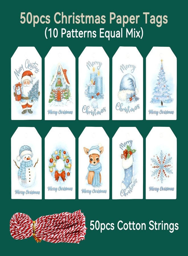 Tapleap Burlap Gift Bags with Drawstring, 50Pcs 7x10 Reusable Burlap Goodie Bags with Christmas Tags and String for Wrapping Christmas Gifts, Party Favors for Coworker, Classmate, Children or Neighbor - Image 3
