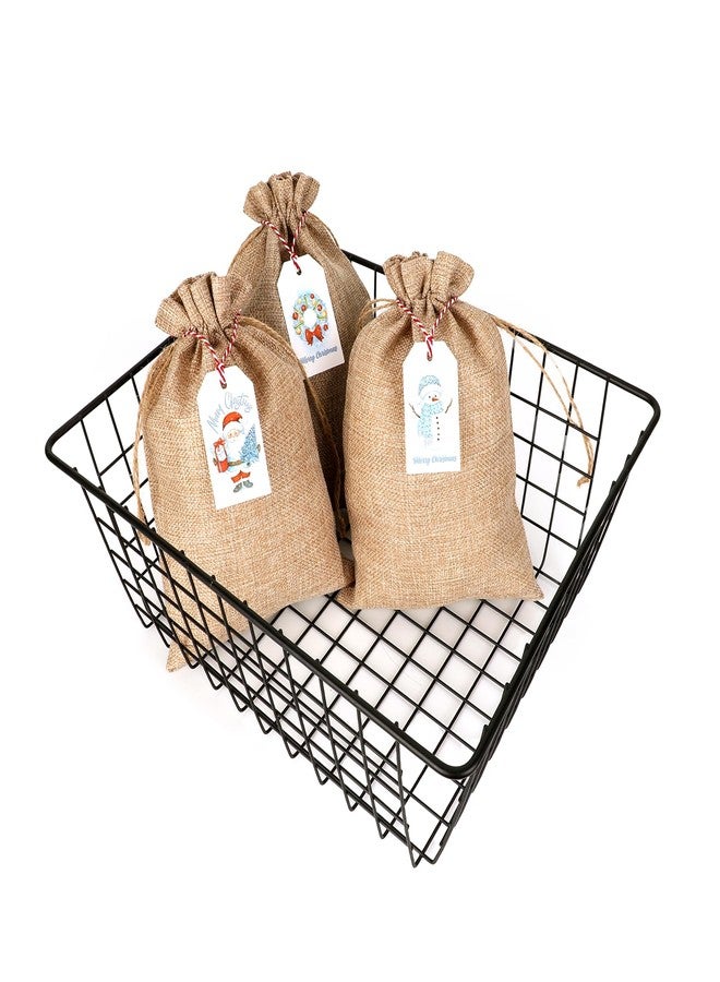 Tapleap Burlap Gift Bags with Drawstring, 50Pcs 7x10 Reusable Burlap Goodie Bags with Christmas Tags and String for Wrapping Christmas Gifts, Party Favors for Coworker, Classmate, Children or Neighbor - Image 4