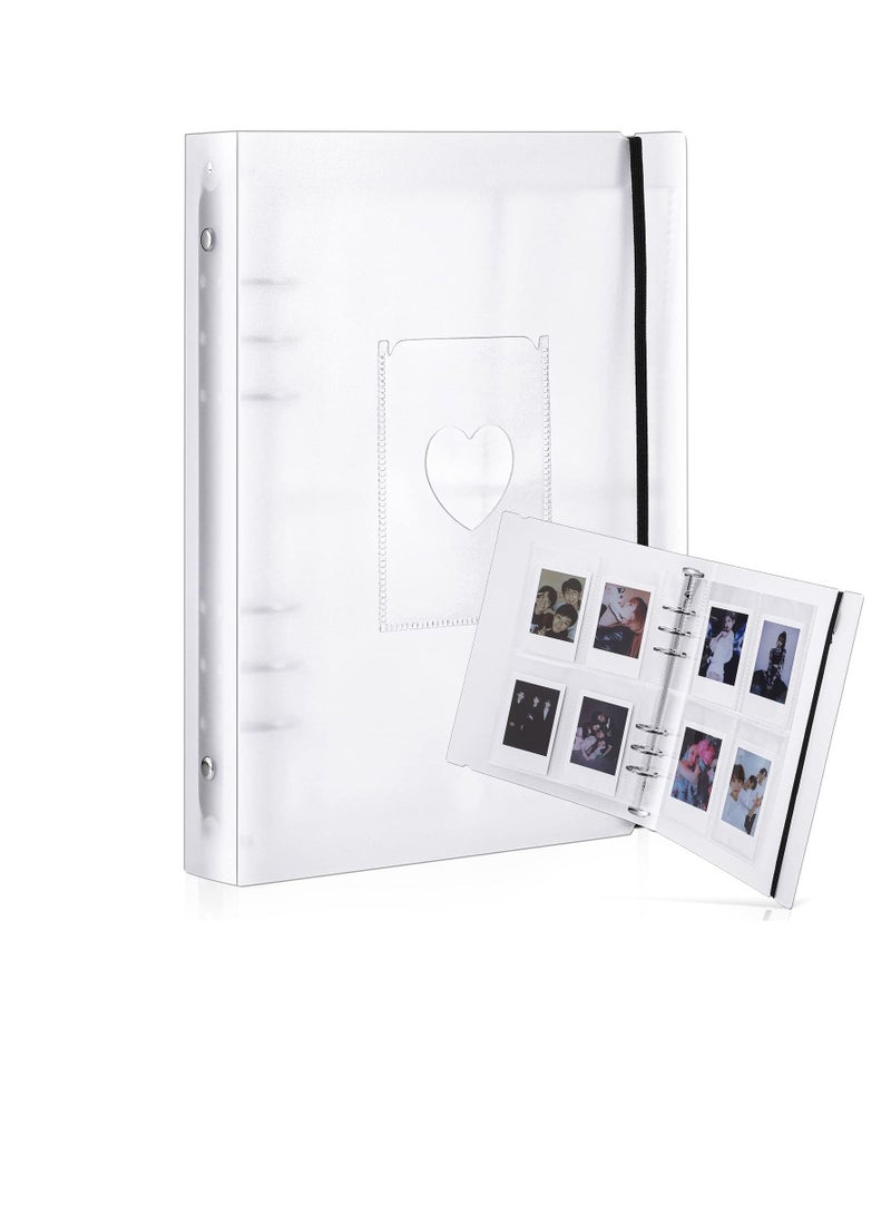 KASTWAVE Mini Photo Album with 20 Pcs Inner 6 Ring Photocard Binder A5 Kpop Photocard Holder Book Photo Card Holders Photo Album Folder Clear Photocard Sleeves for Business Card, or Picture (4 Photo Style) 