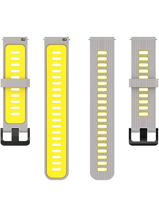 AMAZFIT GTR 3 / GTR 3 برو / GTR 22mm شريط مزدوج اللون سيليكون سوار رمادي أصفر - Image 2
