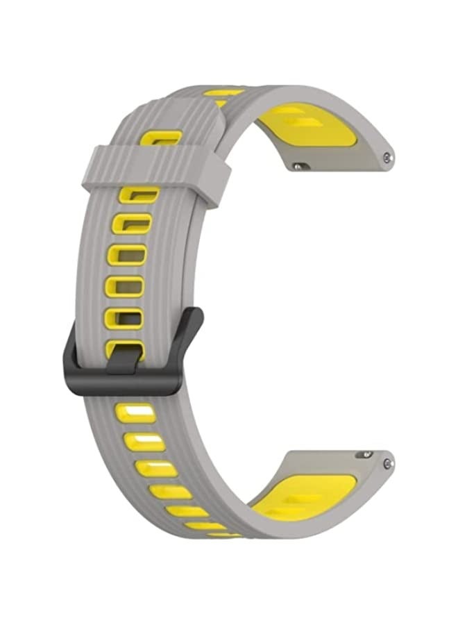 AMAZFIT GTR 3 / GTR 3 برو / GTR 22mm شريط مزدوج اللون سيليكون سوار رمادي أصفر - Image 1