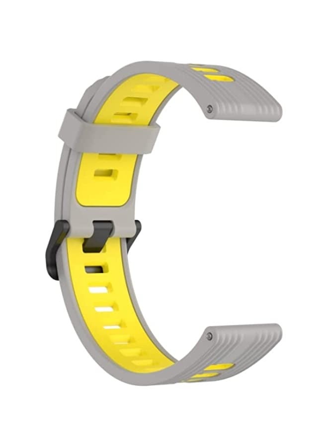 AMAZFIT GTR 3 / GTR 3 برو / GTR 22mm شريط مزدوج اللون سيليكون سوار رمادي أصفر - Image 3