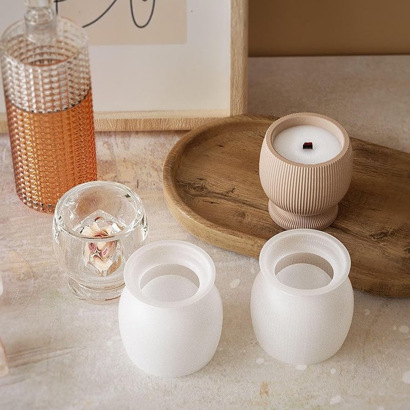 ESEENS Bottle Resin Mold Candle Holder - Resin Casting Silicone Molds for Home Decor & Candle Making Wave Spiral Mold - Image 4