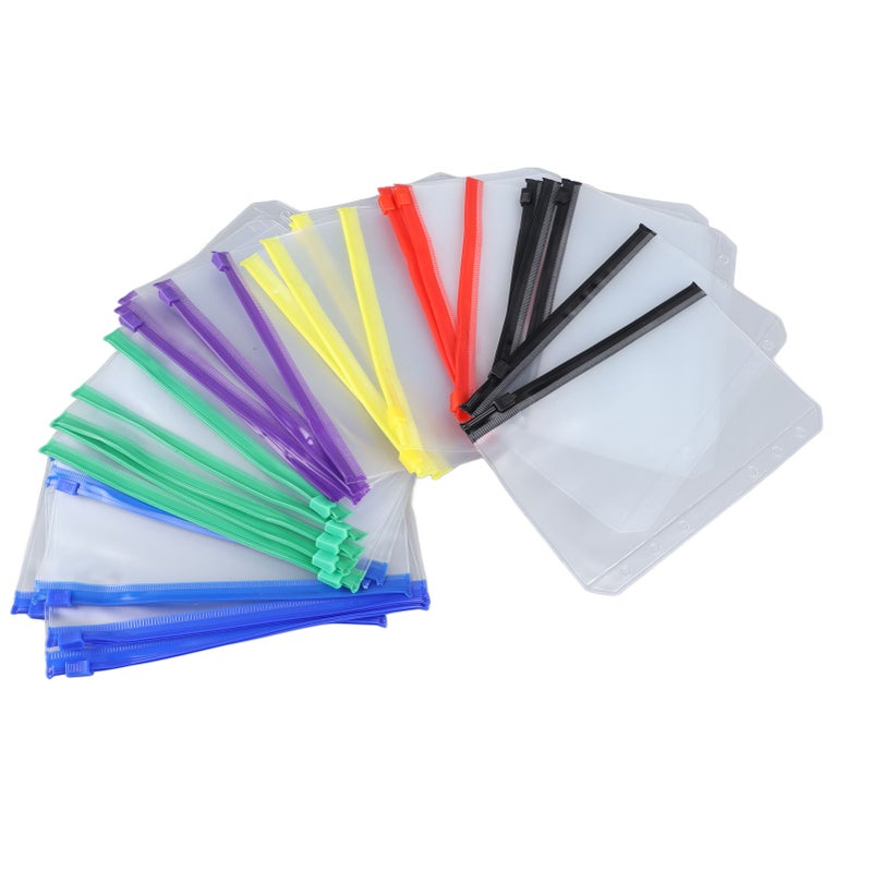 31pcs A6 Size Multicolor Zip Plastic Envelopes Translucent Waterproof Reusable Zipper Folders for Office Classroom Dormitory - Image 3