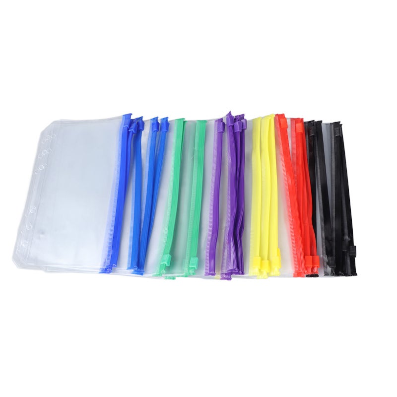 31pcs A6 Size Multicolor Zip Plastic Envelopes Translucent Waterproof Reusable Zipper Folders for Office Classroom Dormitory - Image 4