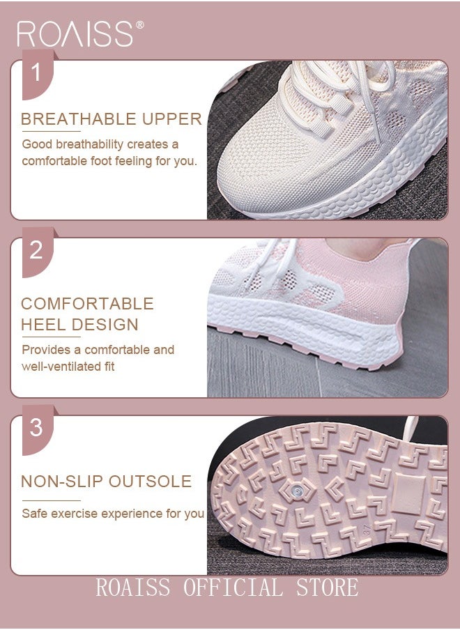 roaiss - Colorblock Running Shoes for Women Sneakers Breathable Mesh Surface Trainers Casual Jogging Walking INS Trendy Casual Lightweight Comfy  for Young Ladies Students Teenagers All Seasons Wearable Athlesiure Shoes - Image 1