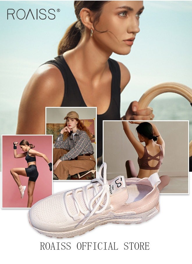 roaiss - Colorblock Running Shoes for Women Sneakers Breathable Mesh Surface Trainers Casual Jogging Walking INS Trendy Casual Lightweight Comfy  for Young Ladies Students Teenagers All Seasons Wearable Athlesiure Shoes - Image 1