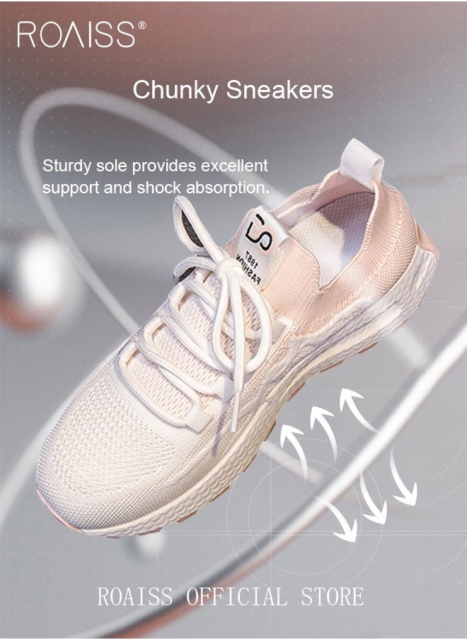 roaiss - Colorblock Running Shoes for Women Sneakers Breathable Mesh Surface Trainers Casual Jogging Walking INS Trendy Casual Lightweight Comfy  for Young Ladies Students Teenagers All Seasons Wearable Athlesiure Shoes - Image 1