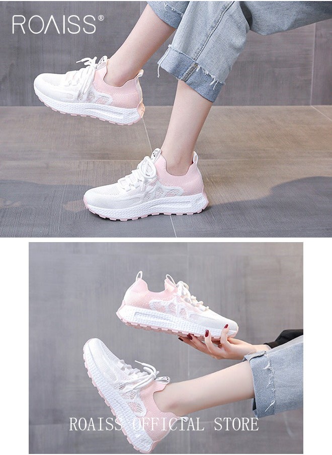 roaiss - Colorblock Running Shoes for Women Sneakers Breathable Mesh Surface Trainers Casual Jogging Walking INS Trendy Casual Lightweight Comfy  for Young Ladies Students Teenagers All Seasons Wearable Athlesiure Shoes - Image 1