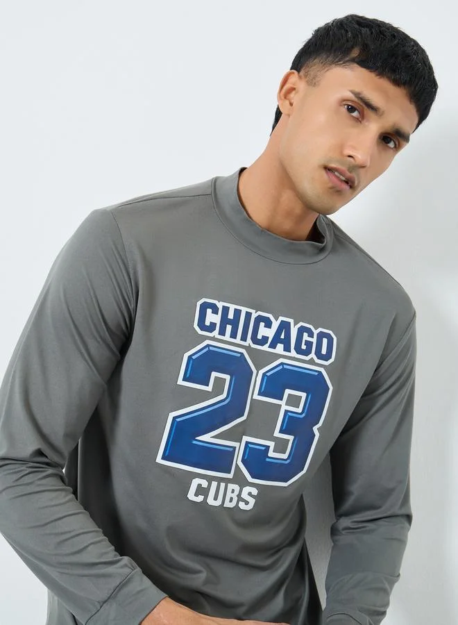 Take Two Take Two Grey Chicago Cubs Graphic Slim Fit T-Shirt