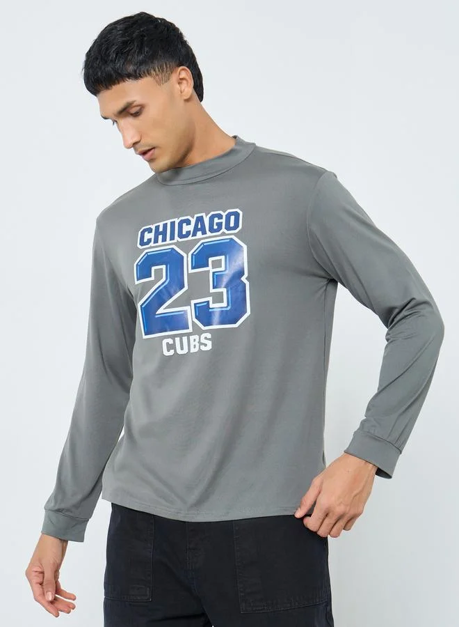 Take Two Take Two Grey Chicago Cubs Graphic Slim Fit T-Shirt
