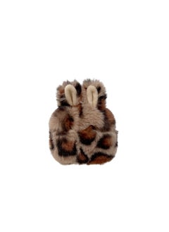 Plush Rabbit Ears AirPods Pro Headphone Cover For Apple 2/3/4 Generation Bluetooth Protective Cover Creative Drop-resistant-Color:Leopard Print Rabbit Ears Brown-Applicable Model:Airpods 3 Generation