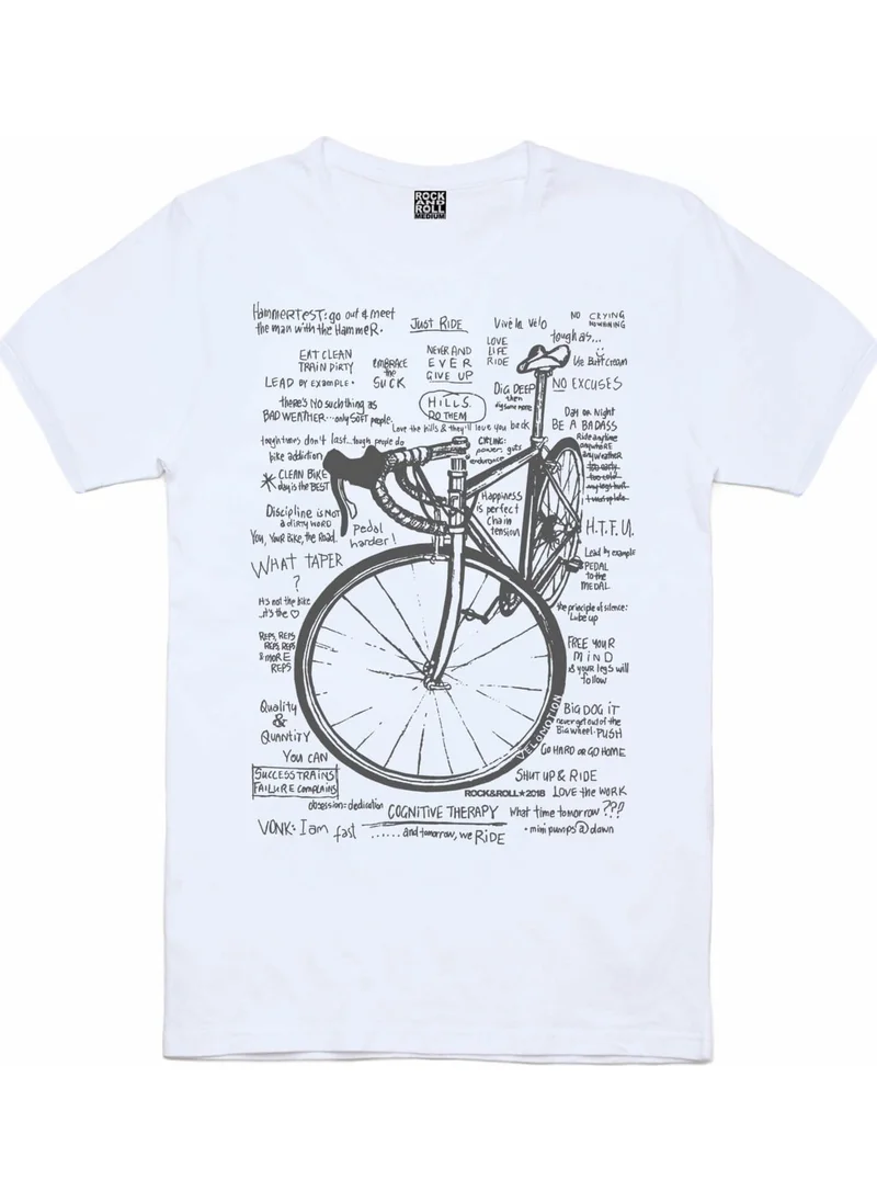 Rock&Roll Racing Bicycle White Letters Short Sleeve T-Shirt