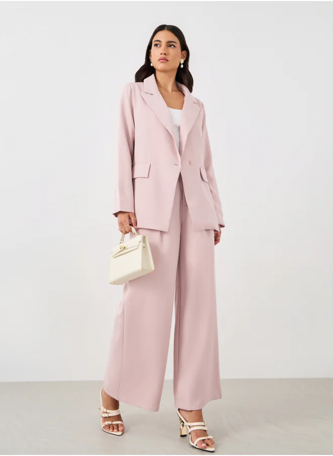 ستايلي Oversized Notch Label Regular Fit Blazer