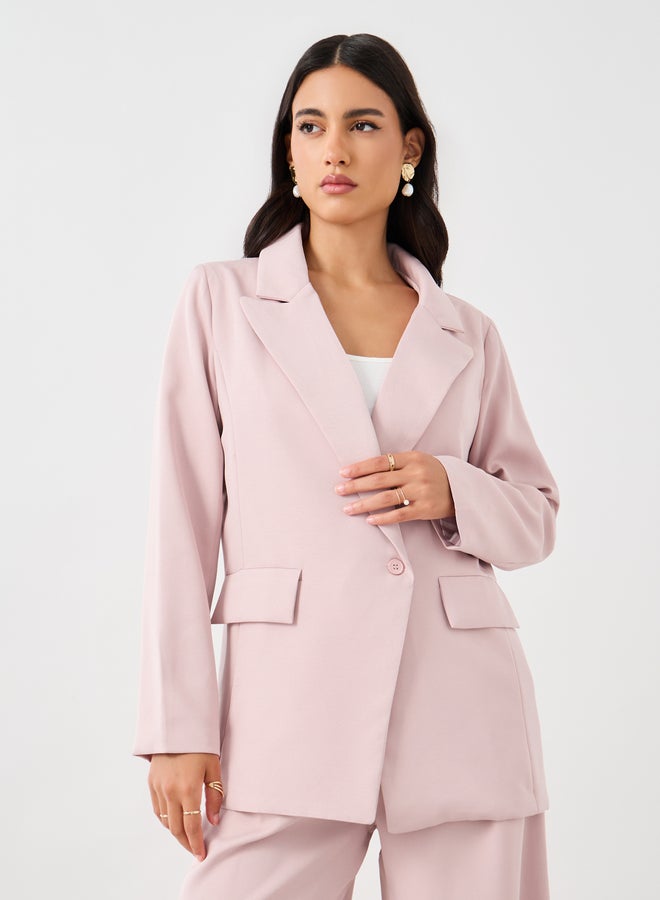 Styli Oversized Notch Label Regular Fit Blazer  - Image 3