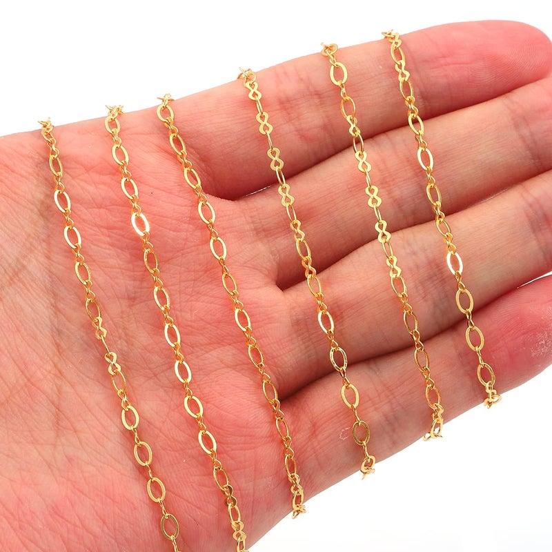 BEADIA 18K Gold Plated O Chains 3.0mm 2 Meters for Jewelry Making Findings - Image 3