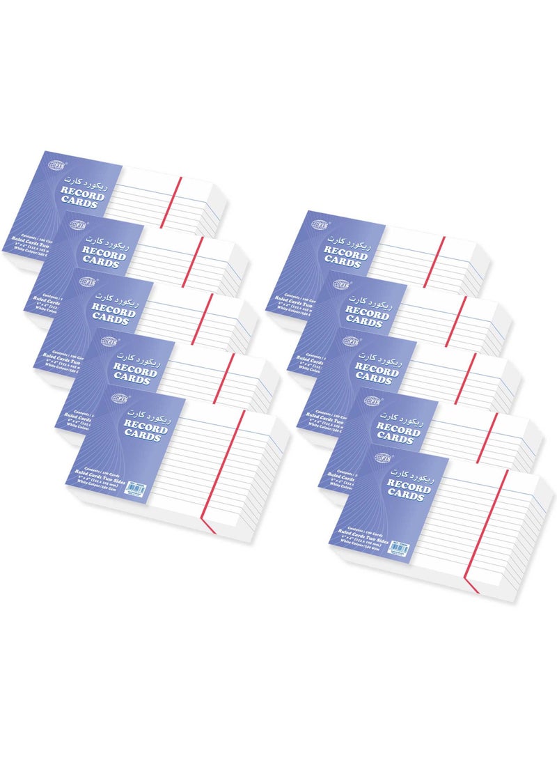 FIS عبوة من 10 بطاقات تسجيل بيضاء مقاس 240 جرام، 6 × 4 بوصة، 100 بطاقة لكل عبوة - FSIC64-10 - Image 1