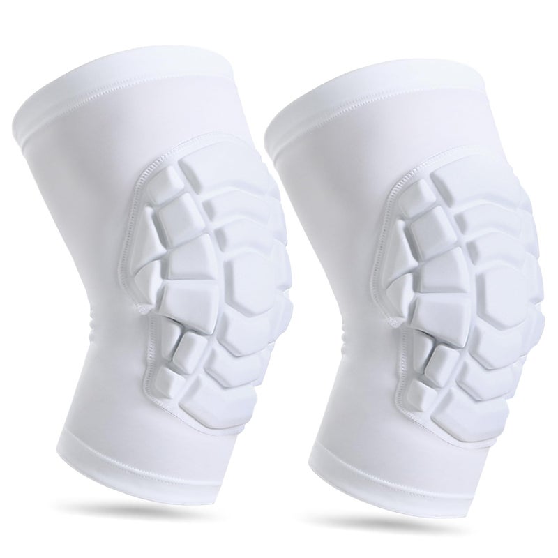 LUODITO Wrestling Knee Pads for Kids Youth Adult, Knee Compression Sleeve for Basketball Volleyball Football, 1 Pair Short Knee Pads Sleeves ((#2) White-2pcs,XSmall) - Image 1