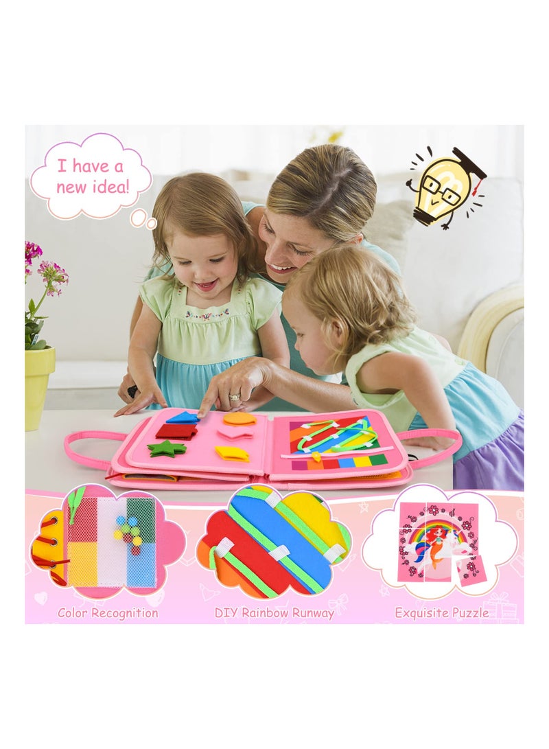 Excefore [2023]Busy Board Toys, Montessori Educational Toys for Girls Boys , Sensory Toys Activities Board, Toddler Travel Toy for Gift/Learning/Fine Motor Skills - Image 2