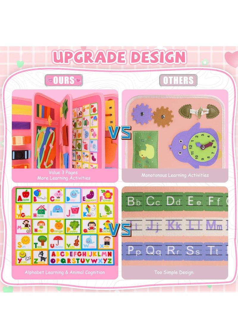 Excefore [2023]Busy Board Toys, Montessori Educational Toys for Girls Boys , Sensory Toys Activities Board, Toddler Travel Toy for Gift/Learning/Fine Motor Skills - Image 4