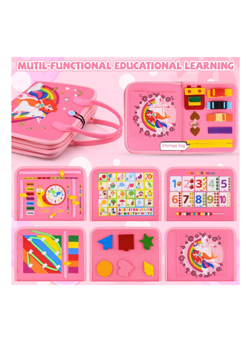 Excefore [2023]Busy Board Toys, Montessori Educational Toys for Girls Boys , Sensory Toys Activities Board, Toddler Travel Toy for Gift/Learning/Fine Motor Skills - Image 3