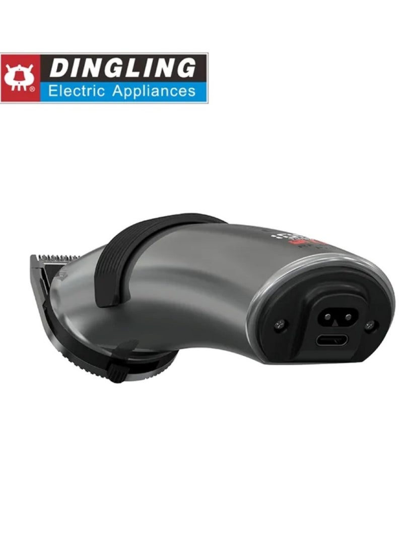 دينجلينج مقص شعر كهربائي احترافي بشفرة ماكينة حلاقة للرجال RF-609PRO فضي - Image 4