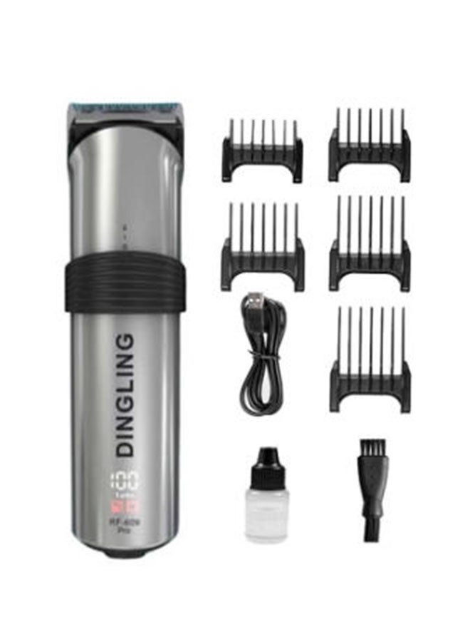 دينجلينج مقص شعر كهربائي احترافي بشفرة ماكينة حلاقة للرجال RF-609PRO فضي - Image 3