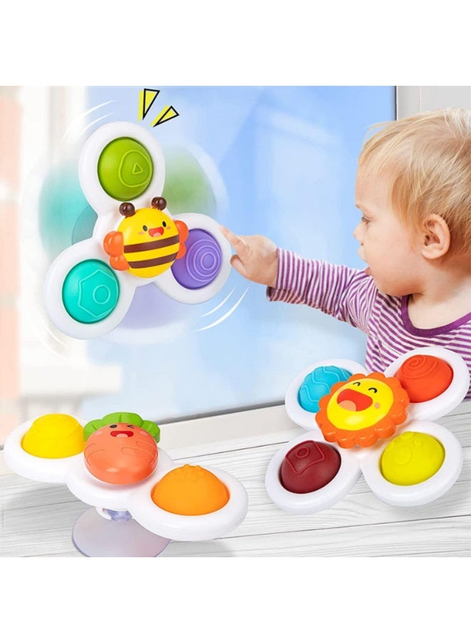 كيلا ألعاب حمام حسية دوارة مزودة بأكواب شفط قوية للأطفال من عمر 12 إلى 18 شهرًا، وطائرة وسيارة وطاولة سفر ونافذة للأطفال من عمر سنة إلى سنتين. - Image 2