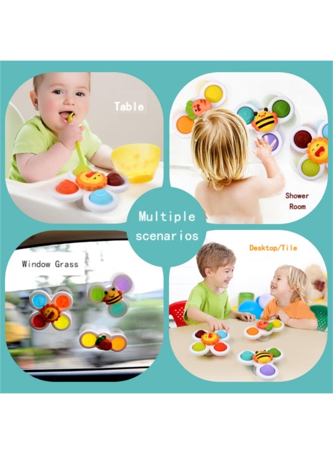 كيلا ألعاب حمام حسية دوارة مزودة بأكواب شفط قوية للأطفال من عمر 12 إلى 18 شهرًا، وطائرة وسيارة وطاولة سفر ونافذة للأطفال من عمر سنة إلى سنتين. - Image 5