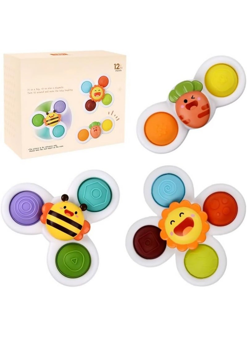 كيلا ألعاب حمام حسية دوارة مزودة بأكواب شفط قوية للأطفال من عمر 12 إلى 18 شهرًا، وطائرة وسيارة وطاولة سفر ونافذة للأطفال من عمر سنة إلى سنتين. - Image 1