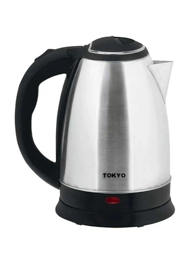 طوكيو غلاية كهربائية من الفولاذ المقاوم للصدأ - سعة 2.0 لتر، سريعة الغليان، مع إيقاف تشغيل تلقائي، وقاعدة دوارة 360 درجة، ومؤشر ضوئي، ولمسة نهائية غير لامعة - 1500 واط، 220 فولت | غلاية مياه أنيقة وآمنة للاستخدام المنزلي أو المكتبي - Image 1