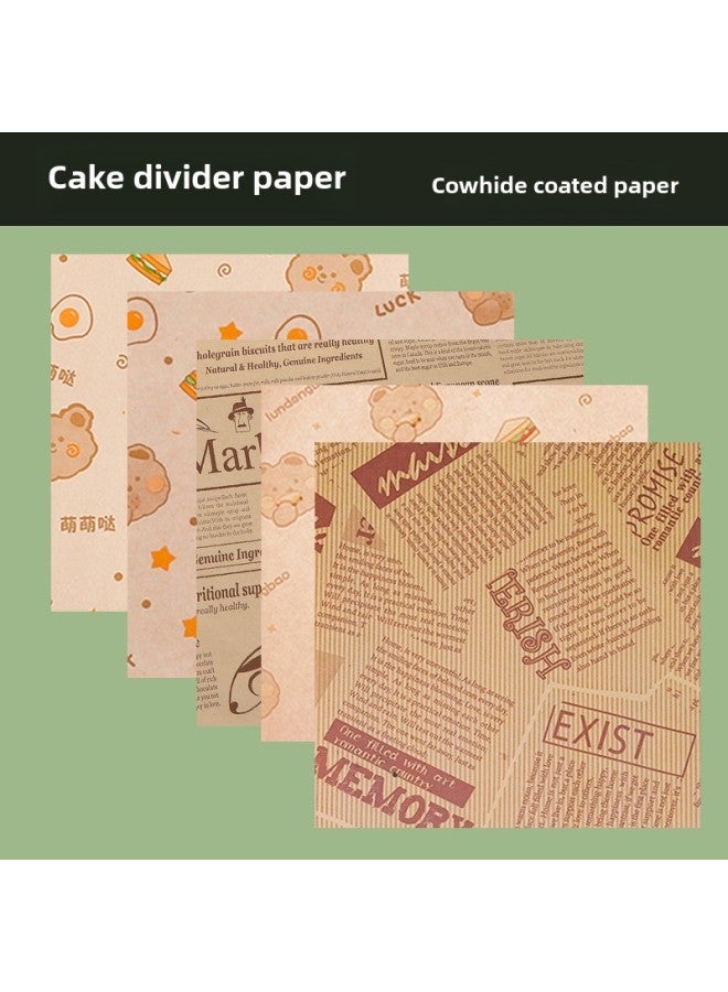 Sandwich Wrapping Paper Oil-absorbing And Oil-proof Hamburger Paper Bread Tray Pad Paper Lunch Roll LOGO-Color:500 To Send 450 Sealing Stickers-Specifications:Kraft Paper Random/18*18 - Image 1