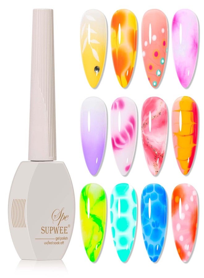 SUPWEE Clear Blooming Gel Nail Polish, 15ml Blossom Nail Gel Polish for Spreading Effect Marble Nail Polish Art Polish Soak Off UV LED Lamp Gift for Mother's Day - Image 1