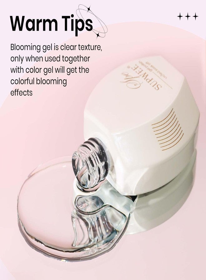 SUPWEE Clear Blooming Gel Nail Polish, 15ml Blossom Nail Gel Polish for Spreading Effect Marble Nail Polish Art Polish Soak Off UV LED Lamp Gift for Mother's Day - Image 3