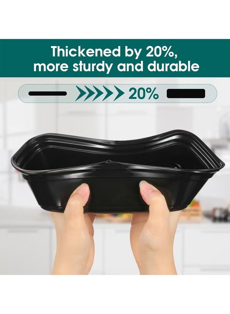 100 PCS Set — 50 Meal Prep Containers with Lids + 50 Reusable Spoons, BPA-Free, Freezer-Safe & Microwave-Safe Disposable Food Storage Containers - Image 3