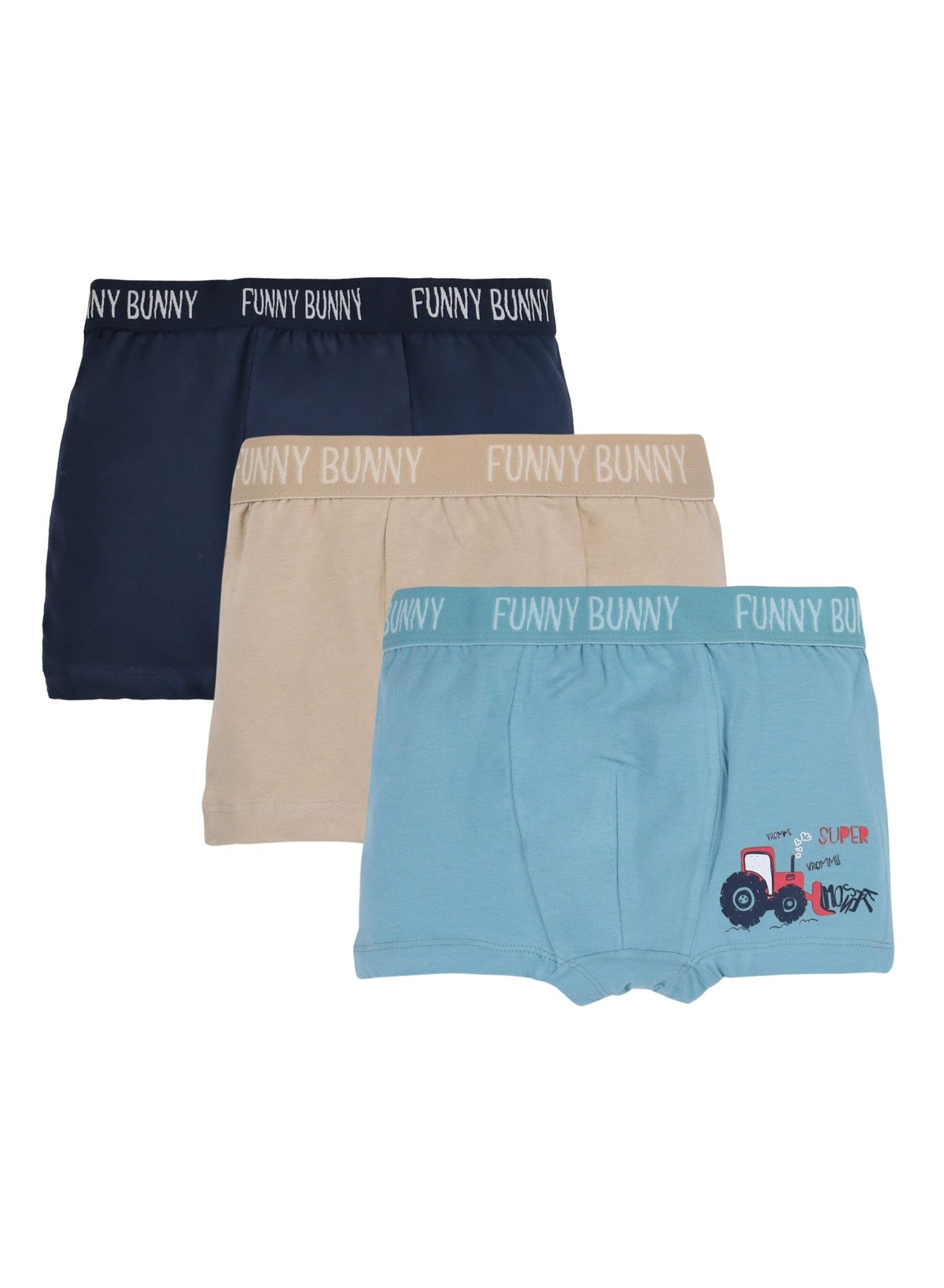 Funny Bunny Pack of Cotton Lycra Boxer Underwear for Boys