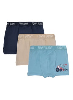 Funny Bunny Pack of 3 Cotton Lycra Boxer Underwear for Boys  - Image 1