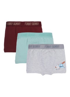 Funny Bunny Pack of 3 Cotton Lycra Boxer Underwear for Boys  - Image 2