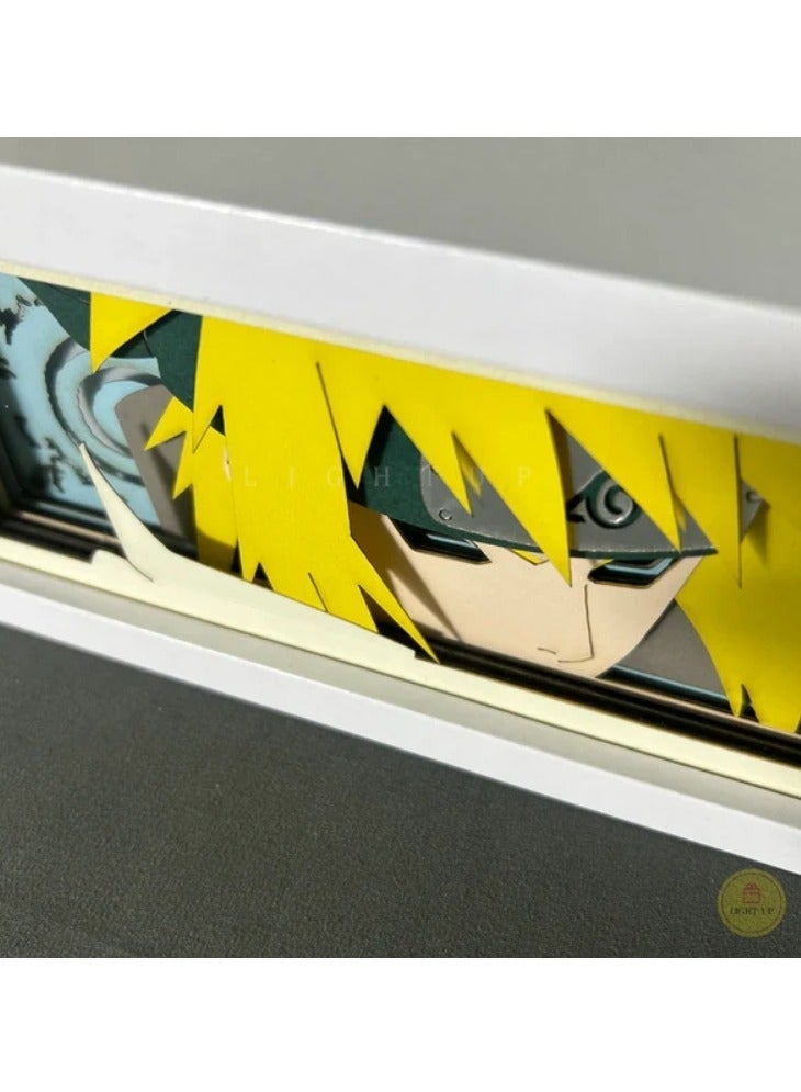 ARNOTEC مصباح ليلي ظل نارتو ثلاثي الأبعاد من الورق - مصباح زينة أنمي خشبي وأكريليك لغرفة النوم والمكتب والهدايا - Image 5