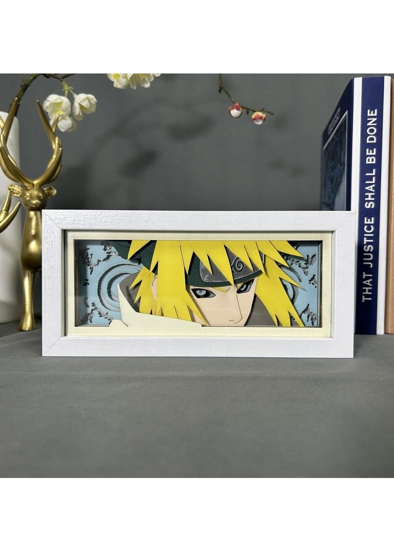 ARNOTEC مصباح ليلي ظل نارتو ثلاثي الأبعاد من الورق - مصباح زينة أنمي خشبي وأكريليك لغرفة النوم والمكتب والهدايا - Image 4